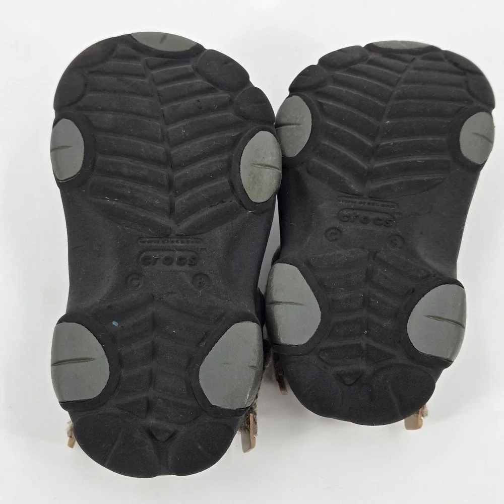 Crocs‎ Kids All-Terrain Clog US 8 Black Construction Jibbitz Charms Gorpcore